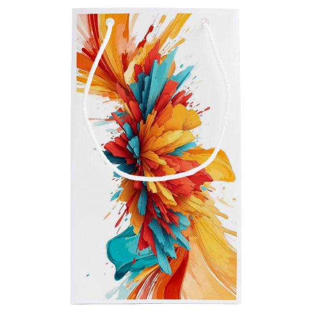 AI-Generated Colour Explosion Gift Box Small Gift Bag (Back)