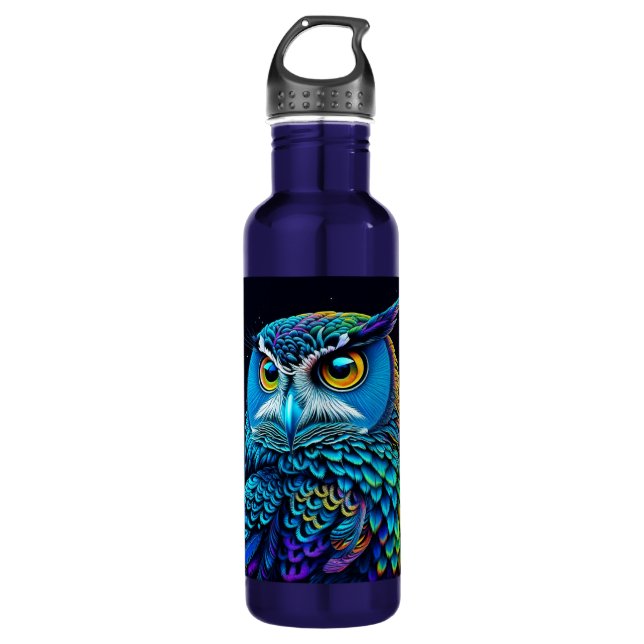 Ai generated Colourful Owl  710 Ml Water Bottle (Front)