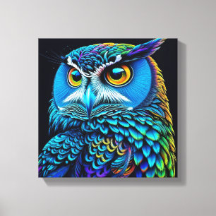 Ai generated Colourful Owl  Canvas Print