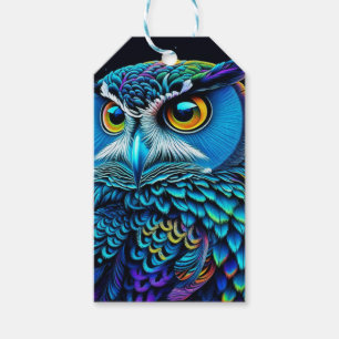 Ai generated Colourful Owl  Gift Tags