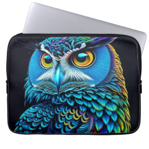 Ai generated Colourful Owl Laptop Sleeve