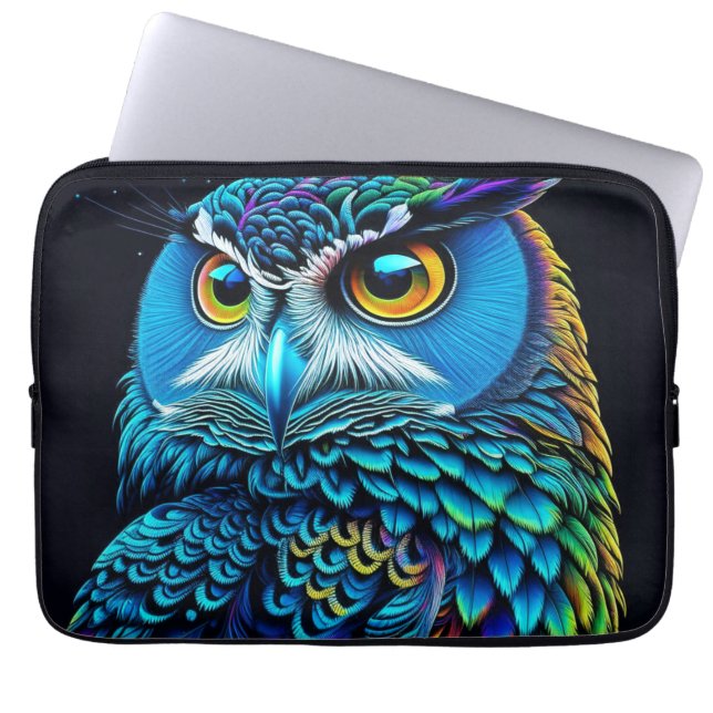 Ai generated Colourful Owl  Laptop Sleeve (Front)