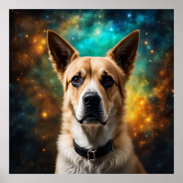 (ai generated) Dog in a mystical place Poster (Front)