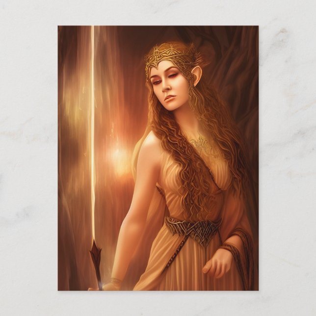 AI Generated Elven Goddess Postcard (Front)