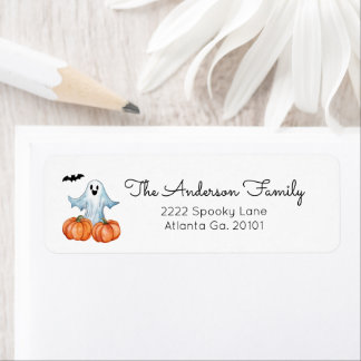 AI Generated Ghost And Pumpkin Halloween