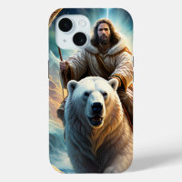 (AI Generated ) Jesus on a polar bear 