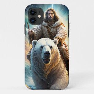 (AI Generated ) Jesus on a polar bear  Case-Mate iPhone Case