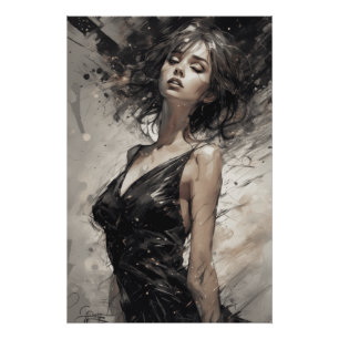 AI-Generated Little Black Dress Fantasy LBD Poster