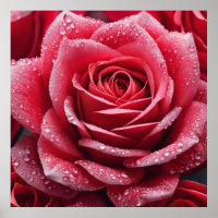 AI-Generated Rose Poster - Unique Art Design