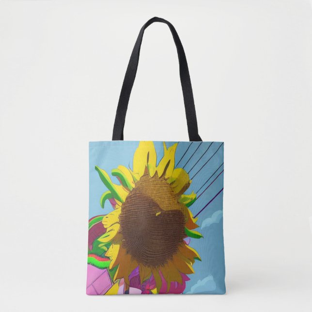 AI Generated Sunflower - All Over Print Tote Bag (Front)