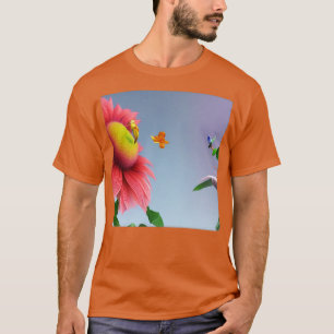 AI Generated SunFlower with Bird like animal T-Shirt