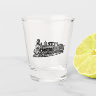ai generated train locomotive shot glass