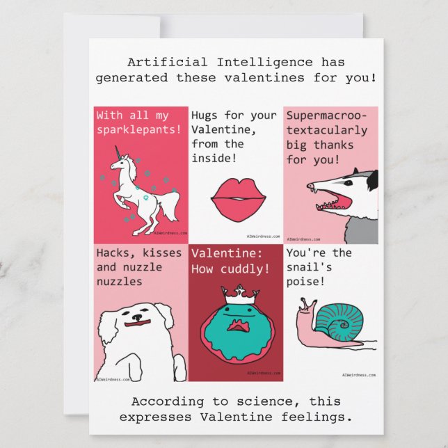 AI Generated valentines - DaVinci model Card (Front)
