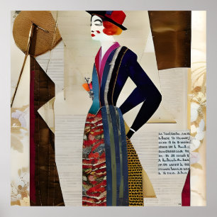 AI generated woman collage Poster