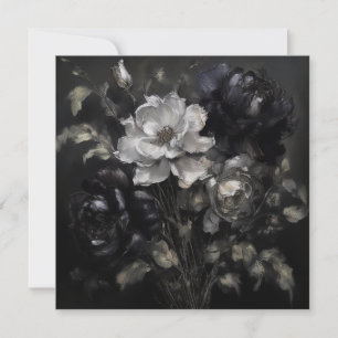 AI Grey flowers Holiday Card