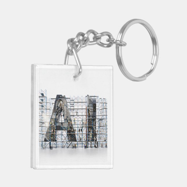 AI Industrial Letterform Architecture Art  Key Ring (Back Left)