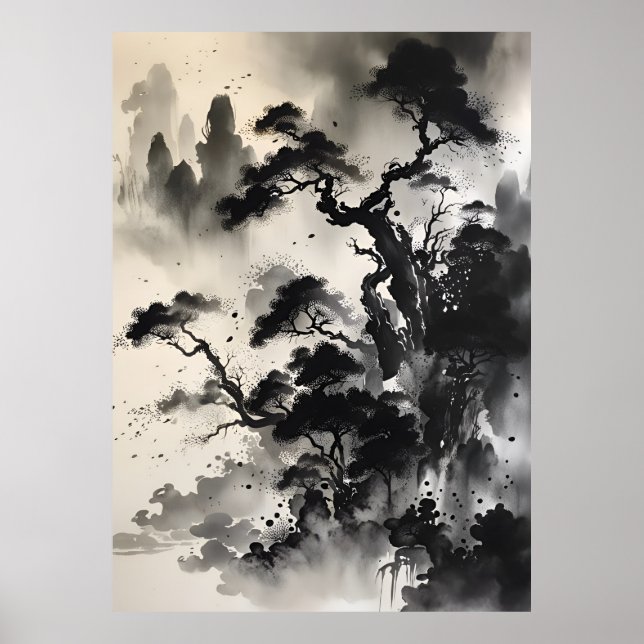 AI Ink Drawing landscape Poster (Front)