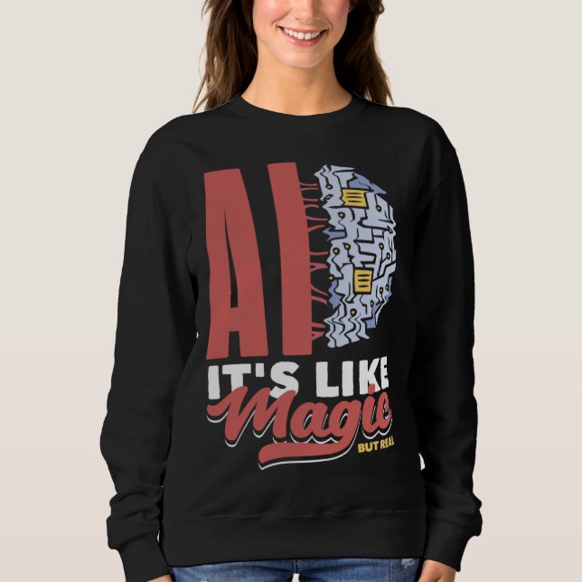Ai It s Like Magic But Real Computer Science  3 Sweatshirt (Front)