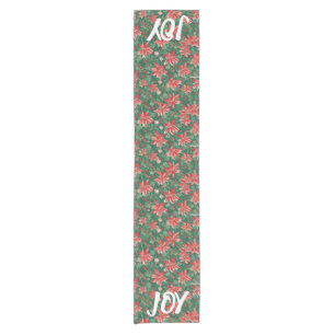 AI Joy Holly and Poinsettia Table Runner