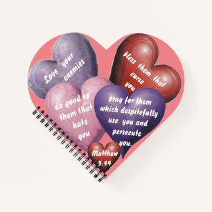 AI Love Your Enemies Heart-Shaped Spiral Notebook