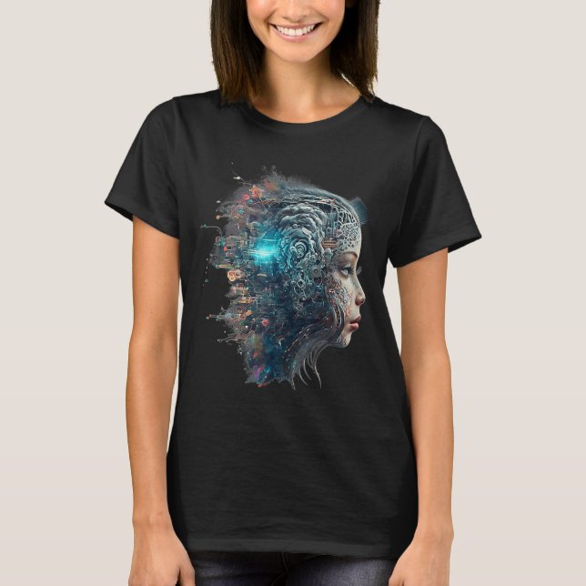 AI Machine Learning  Cool Artificial Intelligence T-Shirt (Front)