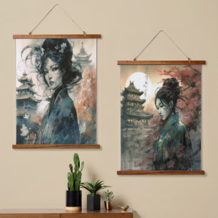 Ài & Min Chinese Artwork Hanging Tapestry