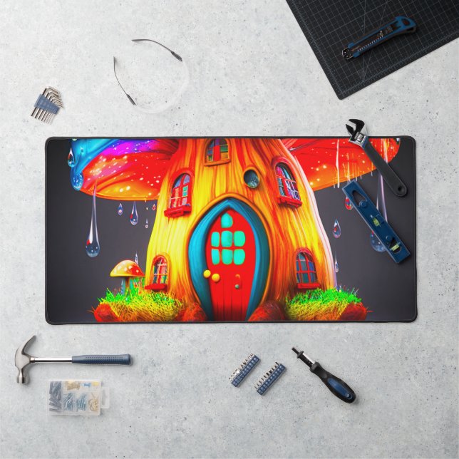 Ai Mushroom House Desk Mat (Workstation)