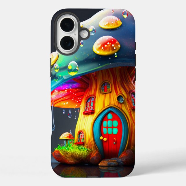 AI Mushroom House Phone Case (Back)