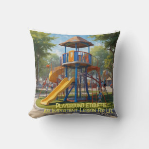 AI Playground Etiquette Throw Pillow