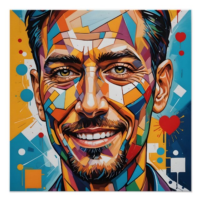 AI portrait of a young man Poster (Front)