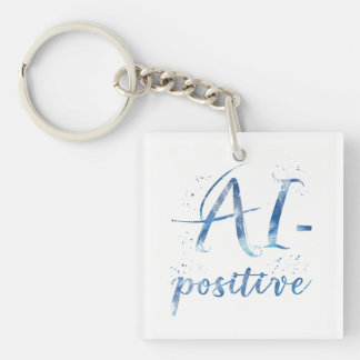 AI-Positive Text Art Key Ring