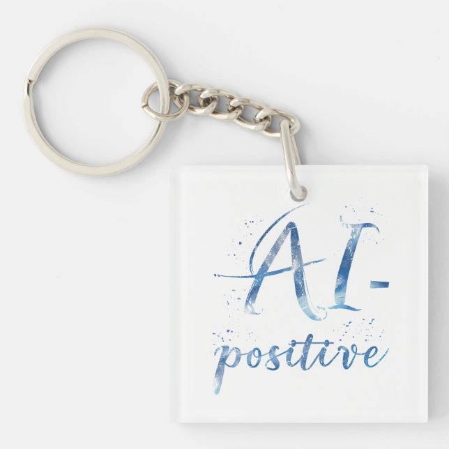 AI-Positive Text Art Key Ring (Front)