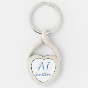 AI-Positive Text Art Key Ring
