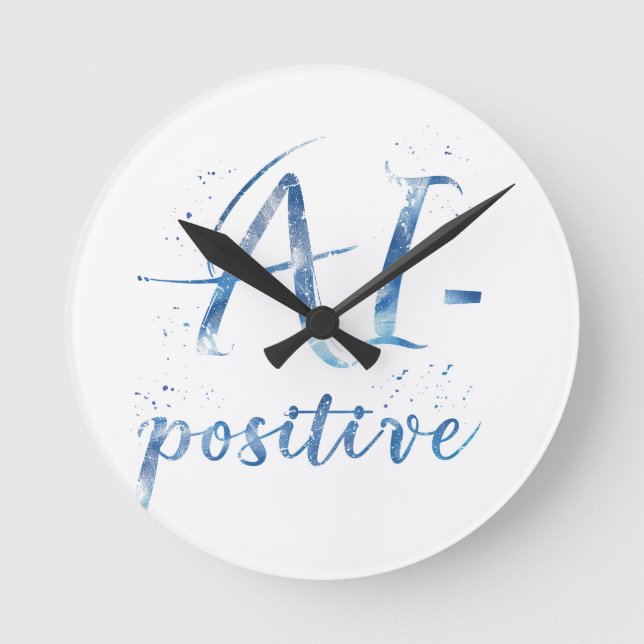 AI-Positive Text Art Round Clock (Front)