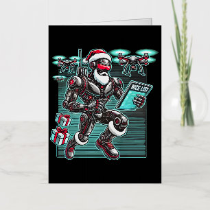 AI Powered Santa Robot with Drones and Christmas Foil Greeting Card