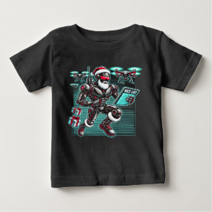 AI Powered Santa Robot with Drones and Christmas L Baby T-Shirt