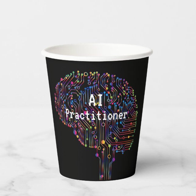 AI Practitioner of Artificial Intelligence Tech  Paper Cups (Front)