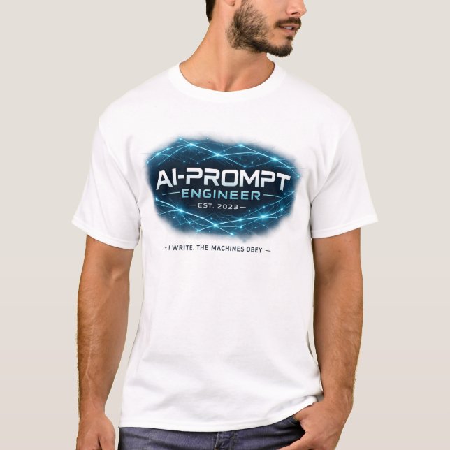 AI-Prompt Engineer Est. 2023 Funny Tech Job Humor  T-Shirt (Front)
