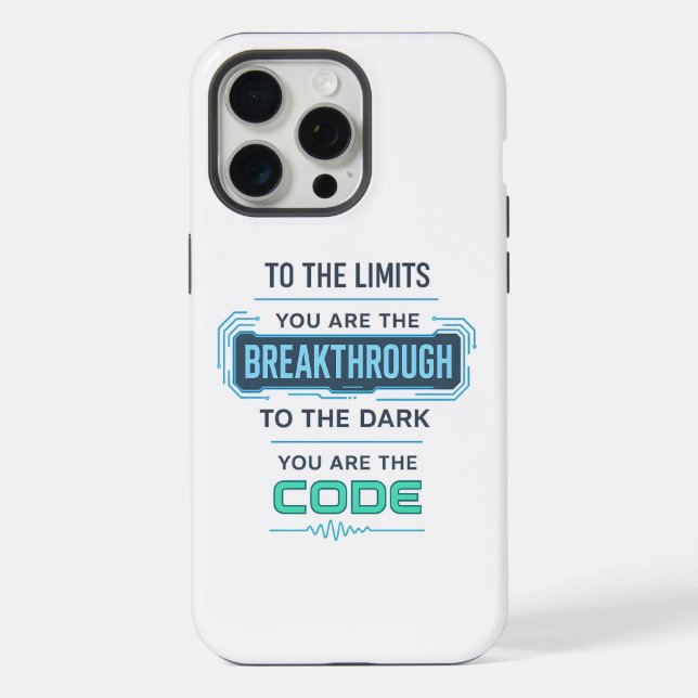 AI Quote Design – Breakthrough to Code the Dark iPhone Case (Back)