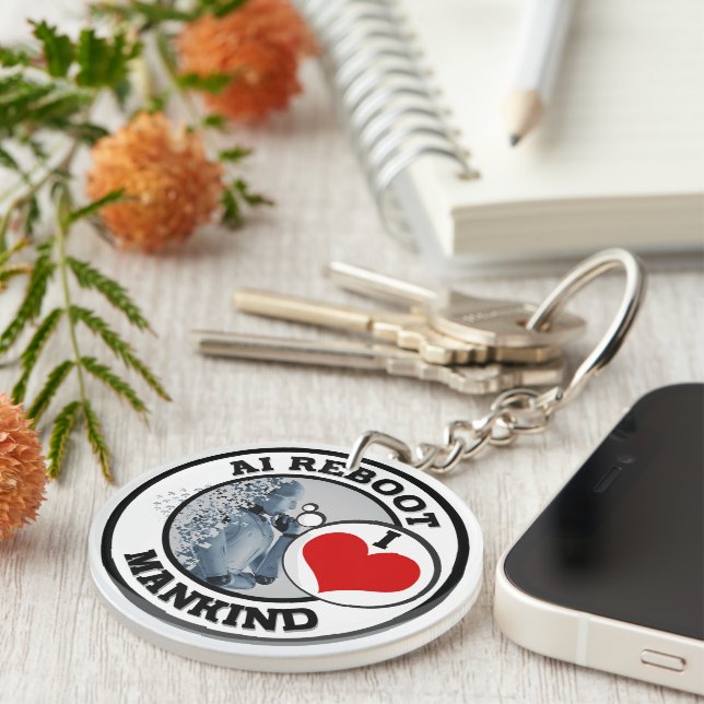 AI REBOOT - I LOVE MANKIND KEY RING (Front Right)