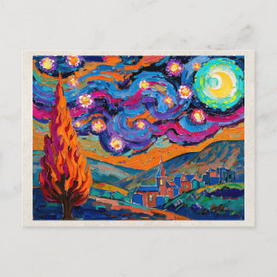 AI Remix Artwork Fauvism Nightscape Postcard