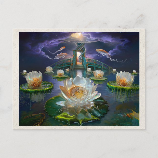 AI Remix Fine Art Waterscape Surrealism Dreamcore Postcard (Front)