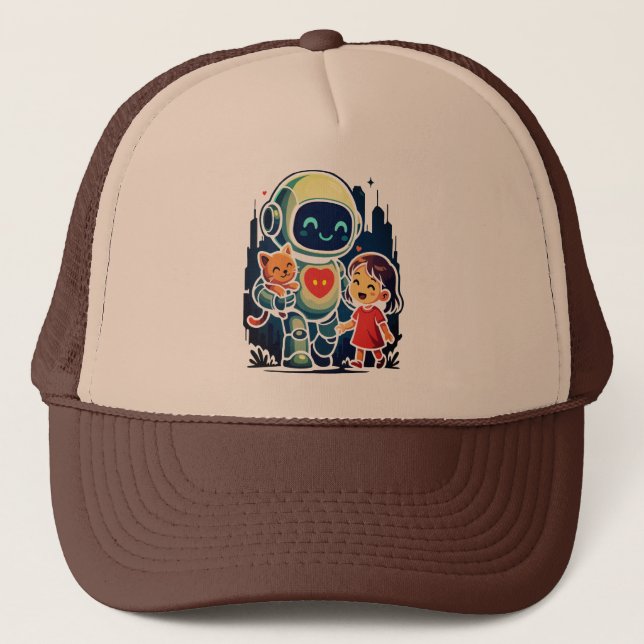 AI & Robot Characters – Futuristic Design Collecti Trucker Hat (Front)