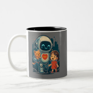 AI & Robot Characters – Futuristic Design Collecti Two-Tone Coffee Mug