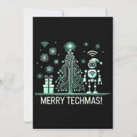 AI Robot with Tech Christmas Tree – Merry Techmas