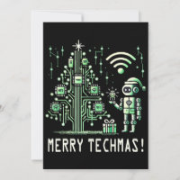 AI Robot with Tech Christmas Tree – Merry Techmas