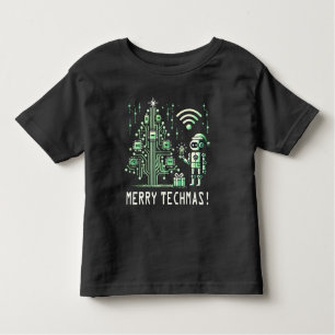 AI Robot with Tech Christmas Tree – Merry Techmas Toddler T-Shirt