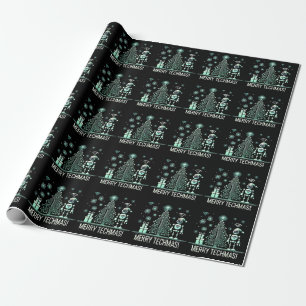 AI Robot with Tech Christmas Tree – Merry Techmas Wrapping Paper