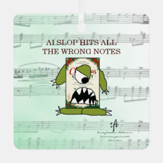 AI Slop Wrong Notes Christmas I Metal Tree Decoration