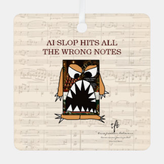 AI Slop Wrong Notes Christmas II Metal Tree Decoration